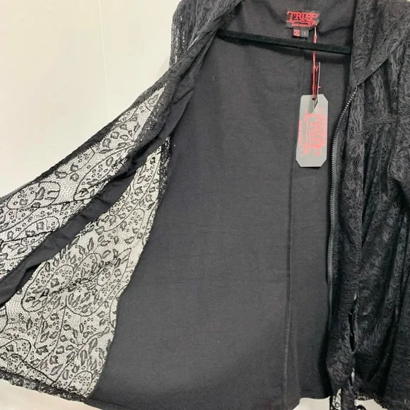 Torrid x Tripp NYC Lace Stretchy Hoodie Jacket - 1X - 14/16 - NEW - Picture 5 of 11